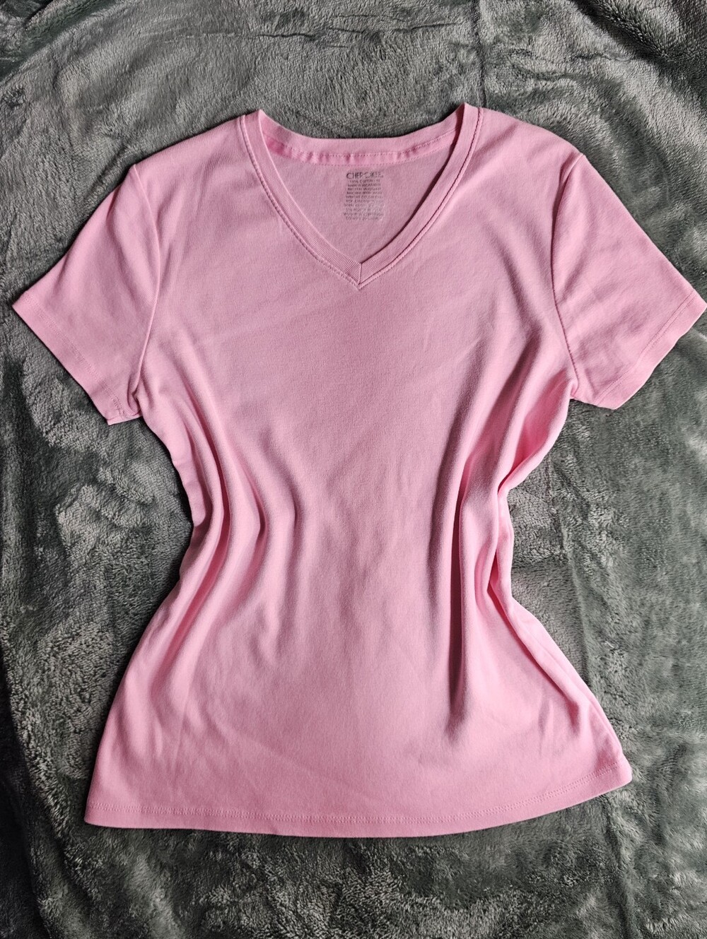 Vintage Cherokee Classic V-Neck 100% Cotton T-Shirt - Pink Y2k 90s Womens Tee